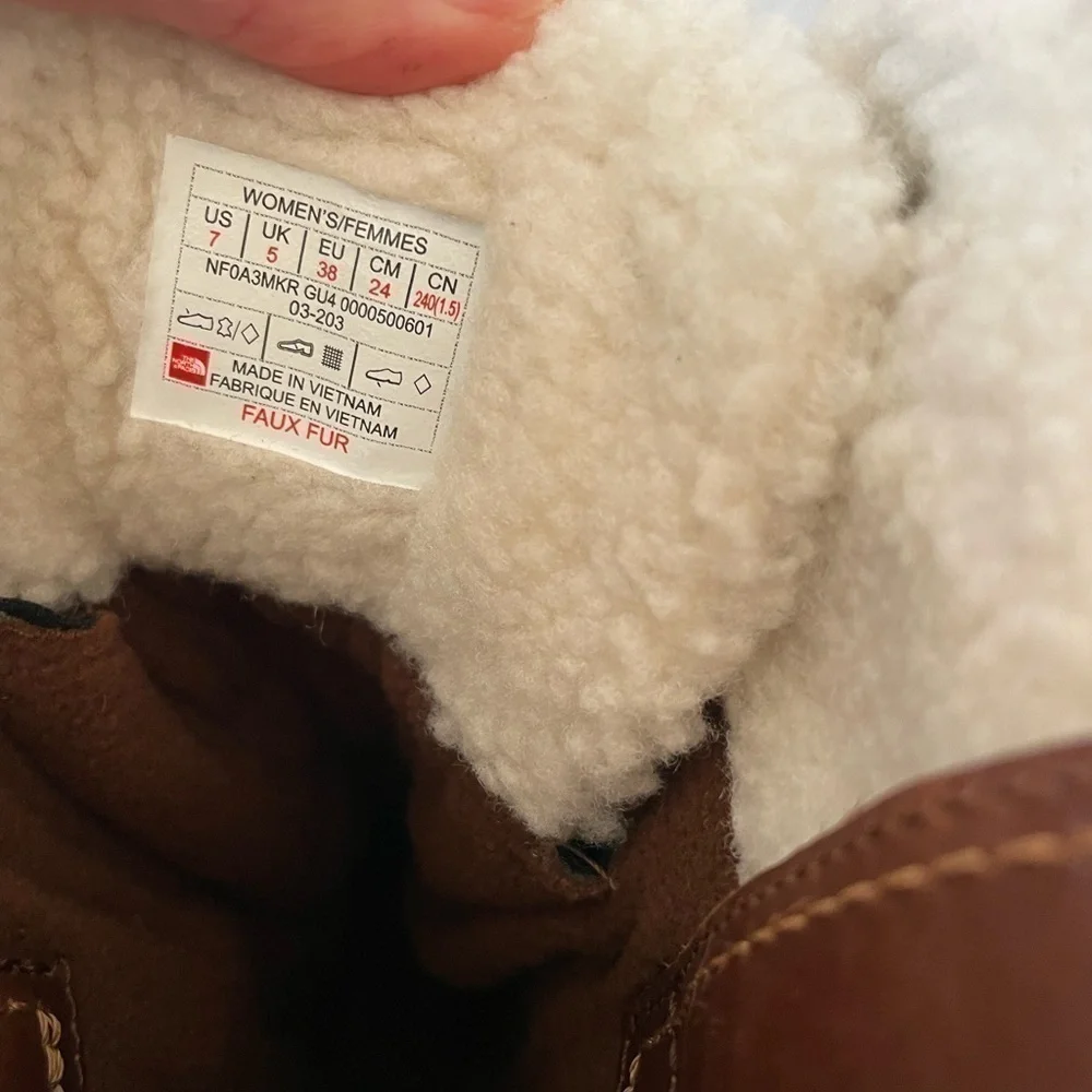 The North Face Brown & Gray Insulated Winter Rain Boots size 7